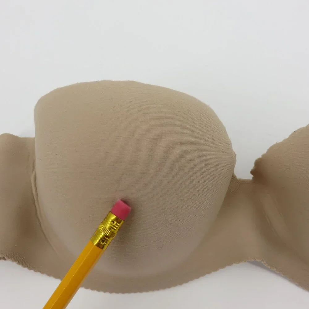 Victorias Secret 32B Bra Angels Secret Embrace Beige Underwire Padded Strapless - Picture 3 of 15